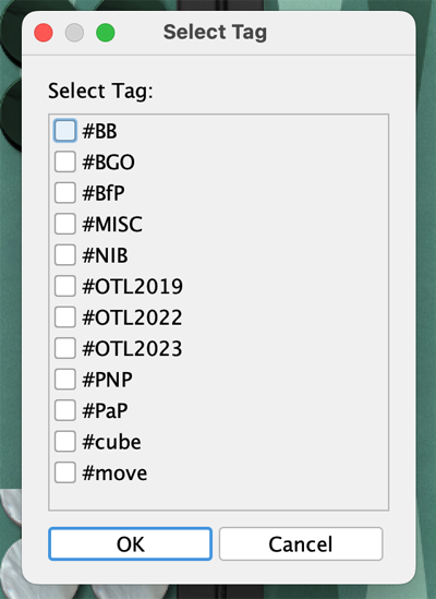 select the tags
